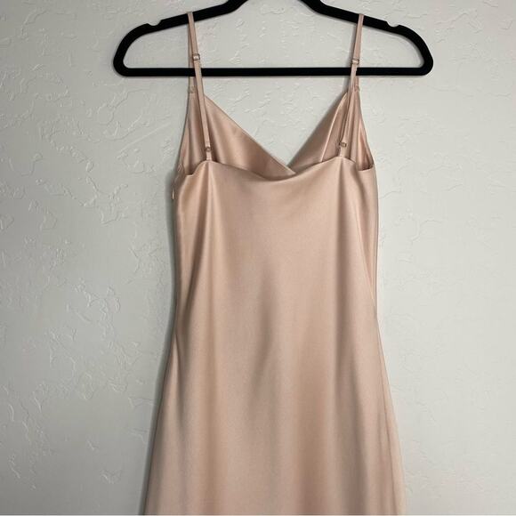 Birdy Grey Taupe Lisa Satin Midi Dress Small - Picture 5 of 8